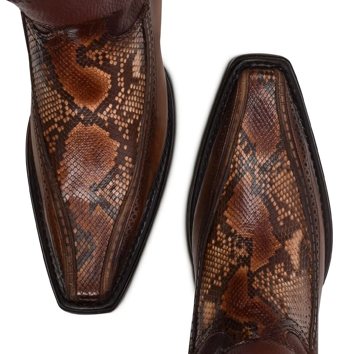 1B1DPH - Cuadra brown dress western cowboy python skin boots for men