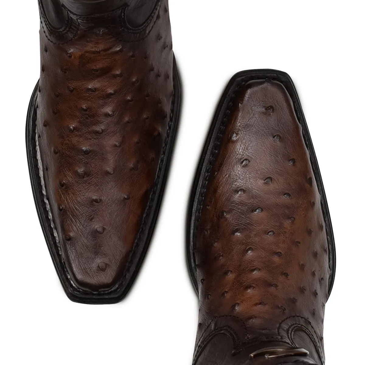 1B2FA1 - Cuadra chocolate dress cowboy ostrich leather boots for men