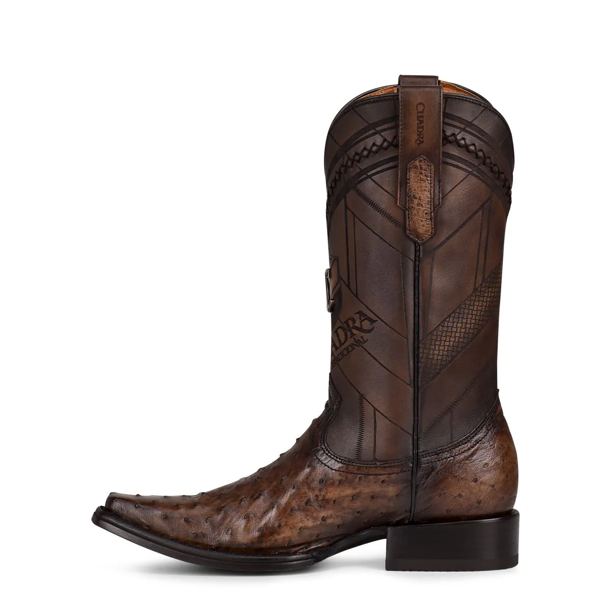 1B2FA1 - Cuadra chocolate dress cowboy ostrich leather boots for men