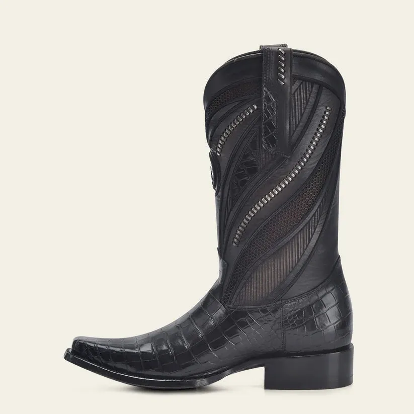 1B2RAL - Cuadra black western cowboy alligator leather boots for men