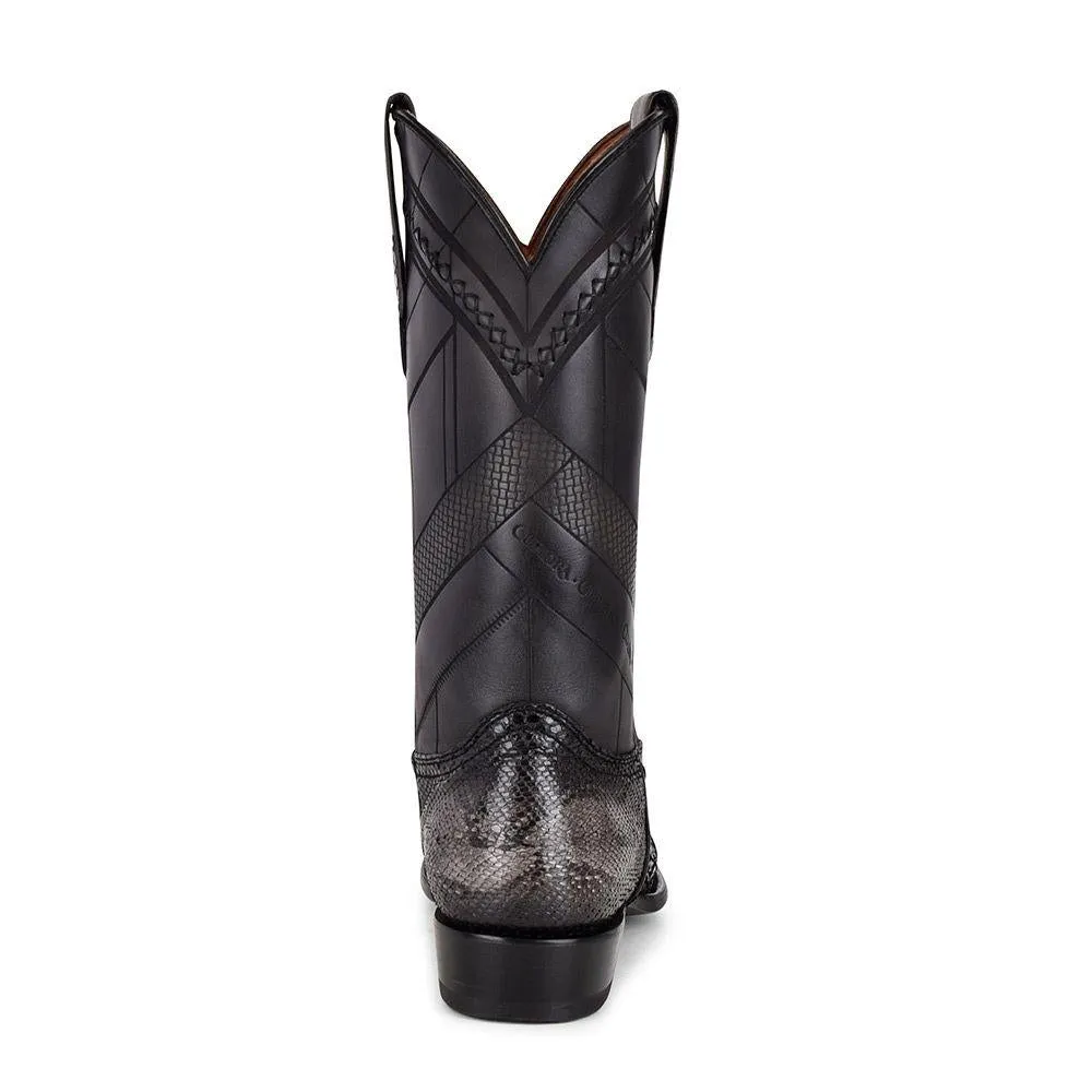 1J2FPH - Cuadra black dress cowboy python leather boots for men