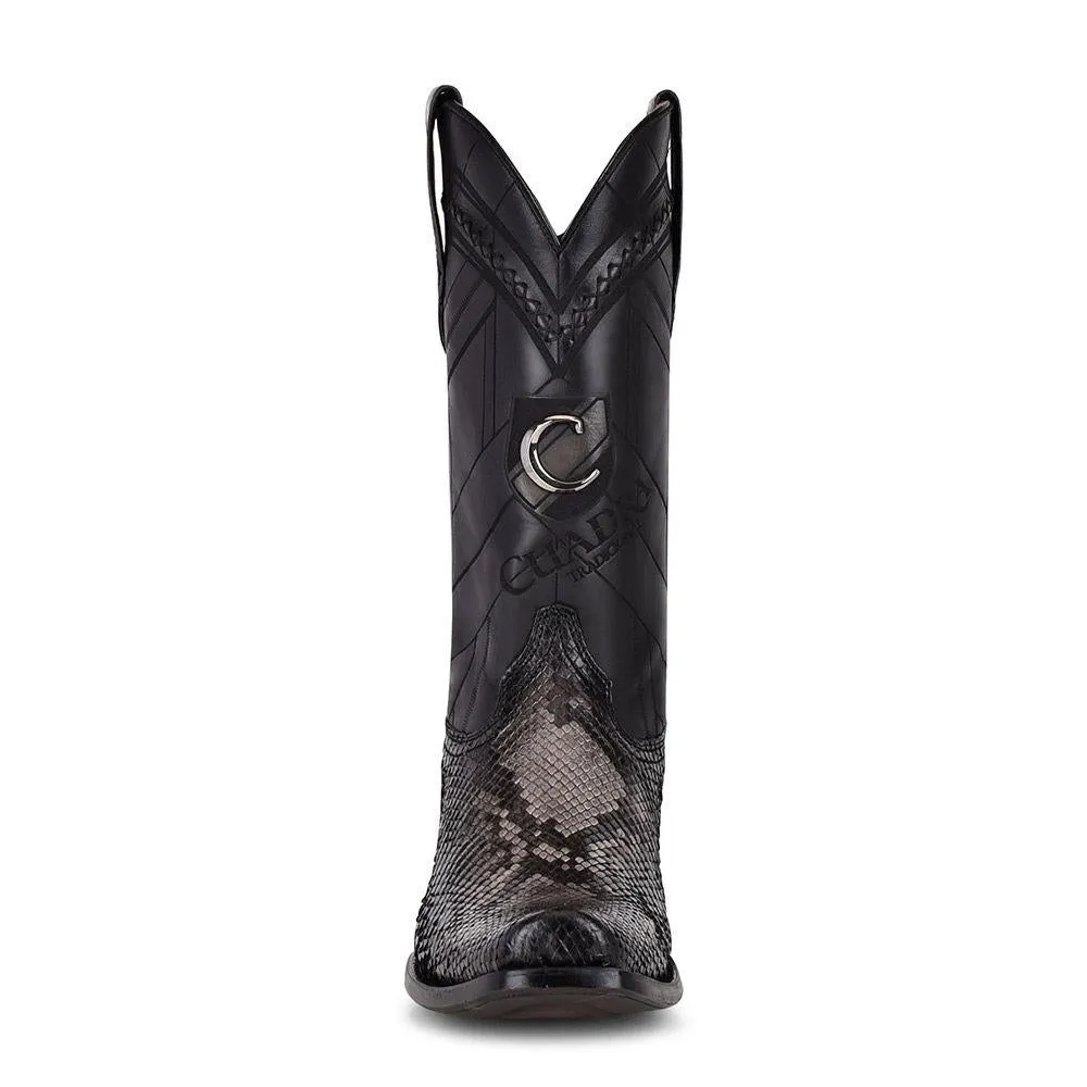 1J2FPH - Cuadra black dress cowboy python leather boots for men