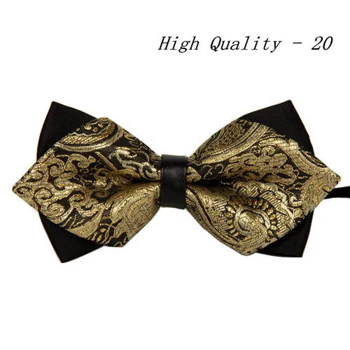 20 style summer men's neckwear neck self gold bow tie silver black silk fashion casual male pink bowtie wedding lote