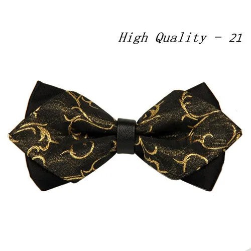 20 style summer men's neckwear neck self gold bow tie silver black silk fashion casual male pink bowtie wedding lote