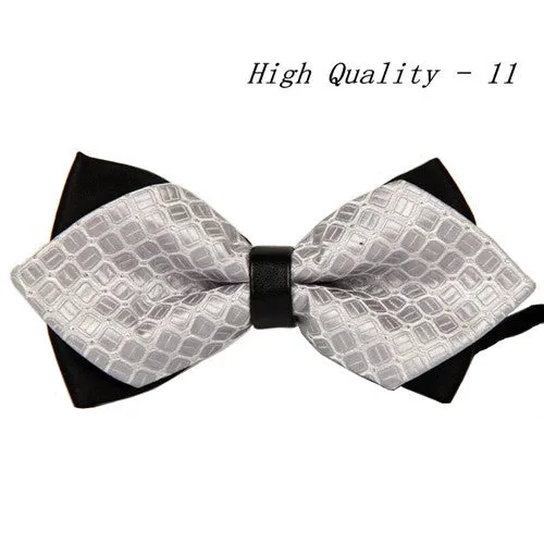 20 style summer men's neckwear neck self gold bow tie silver black silk fashion casual male pink bowtie wedding lote