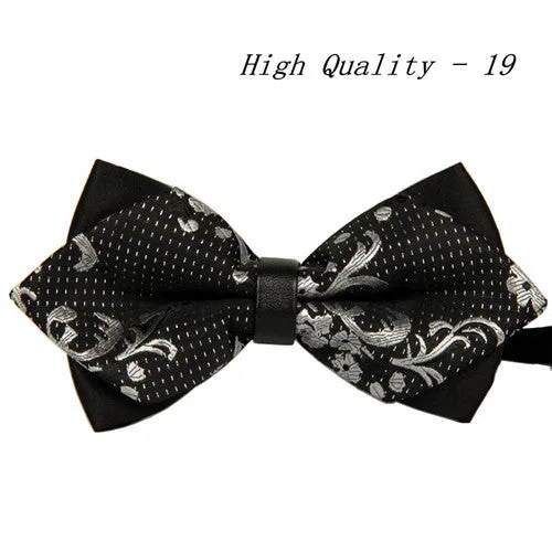 20 style summer men's neckwear neck self gold bow tie silver black silk fashion casual male pink bowtie wedding lote