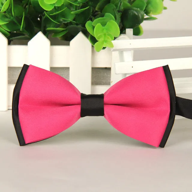 2015 Men's bowtie accesorios patchwor solid color bowknots bowties 12cm * 6cm butterfly bow tie gravatas borboleta lot Wholesale