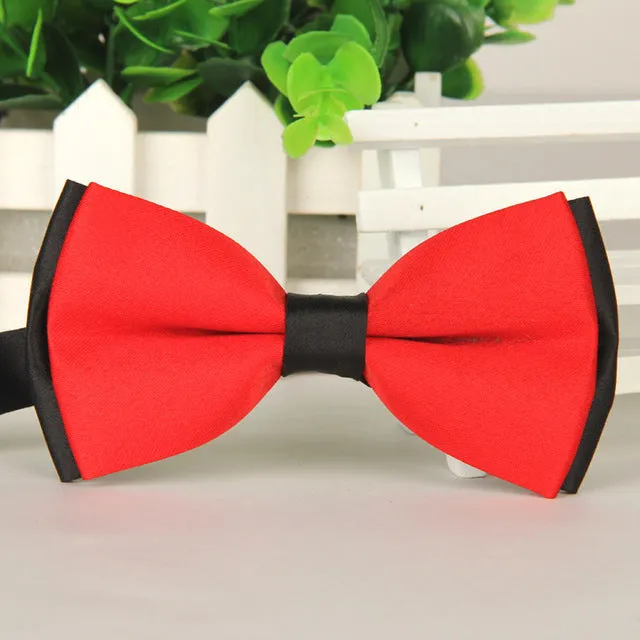 2015 Men's bowtie accesorios patchwor solid color bowknots bowties 12cm * 6cm butterfly bow tie gravatas borboleta lot Wholesale