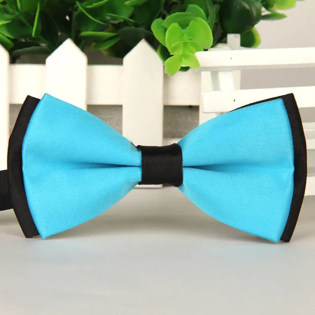 2015 Men's bowtie accesorios patchwor solid color bowknots bowties 12cm * 6cm butterfly bow tie gravatas borboleta lot Wholesale