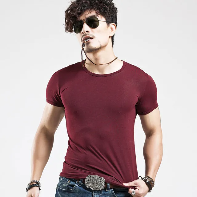 2018 MRMT Brand Clothing 10 colors elastic V neck Men T Shirt Mens Fashion Tshirt Fitness Casual Male T-shirt 5XL Free Shipping