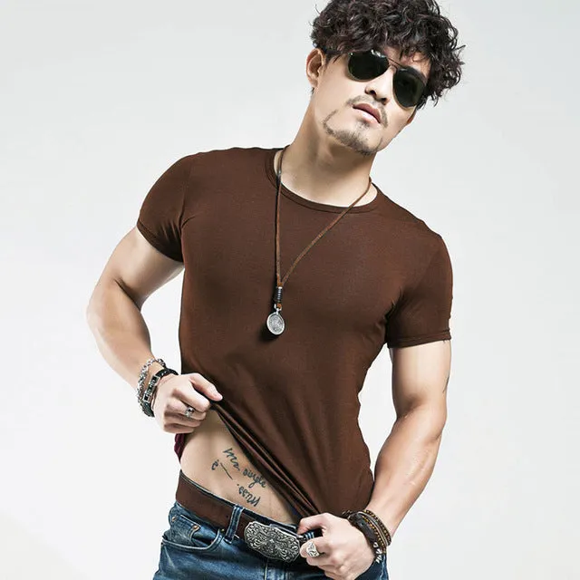 2018 MRMT Brand Clothing 10 colors elastic V neck Men T Shirt Mens Fashion Tshirt Fitness Casual Male T-shirt 5XL Free Shipping