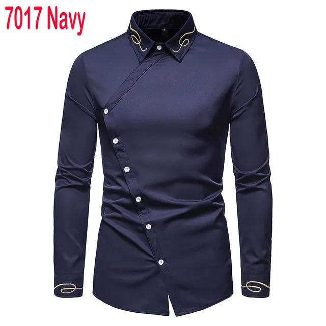 2022 Embroidery Men Casual Long Sleeve Shirts