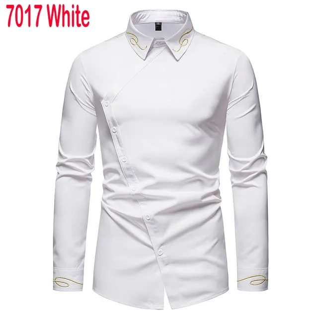 2022 Embroidery Men Casual Long Sleeve Shirts