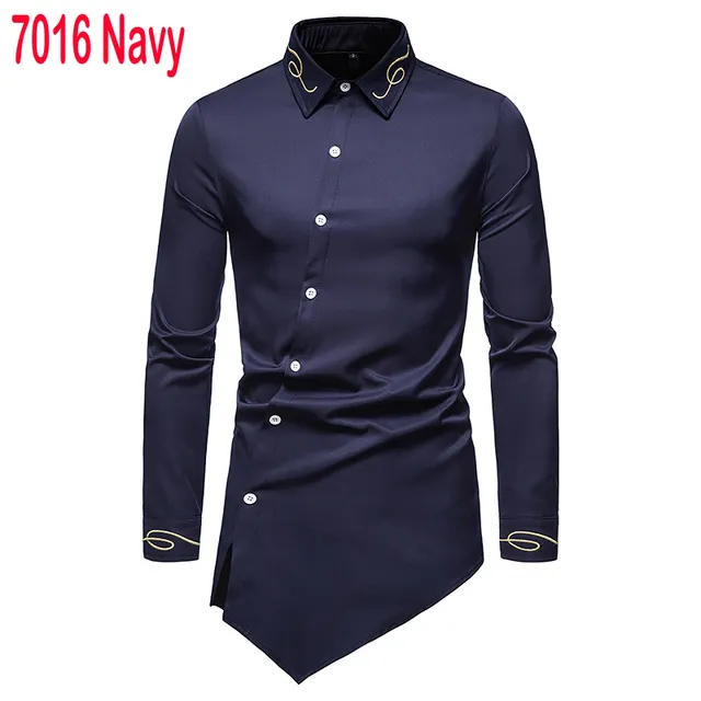 2022 Embroidery Men Casual Long Sleeve Shirts