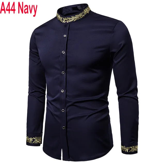 2022 Embroidery Men Casual Long Sleeve Shirts