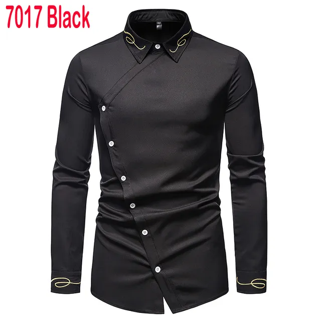 2022 Embroidery Men Casual Long Sleeve Shirts