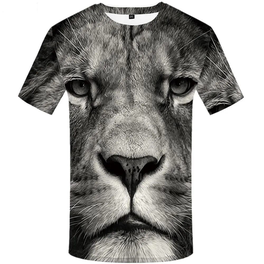 3D Gothic Animal Print Funny Punk T-Shirts for Men in Plus Size