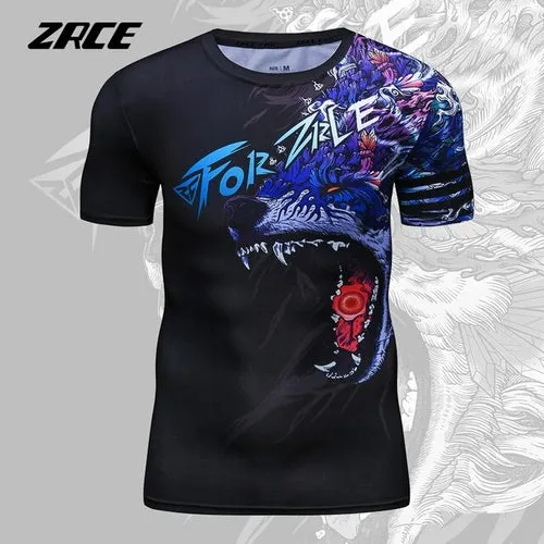 3D Printed Tattoo Style Colorful Monster Shirt with Sleeve