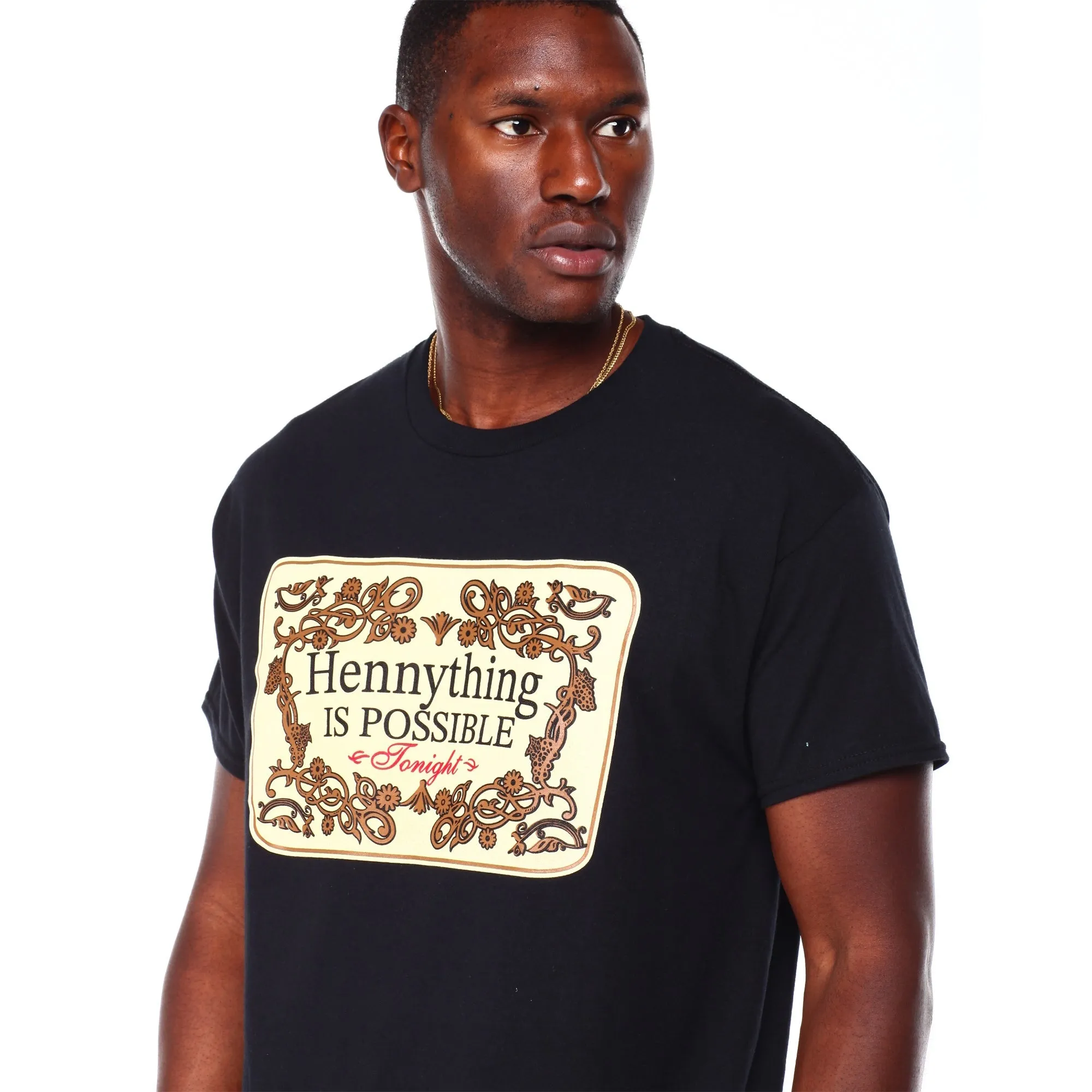 3Forty Inc Men Hennything is Possible T-Shirt (Black)