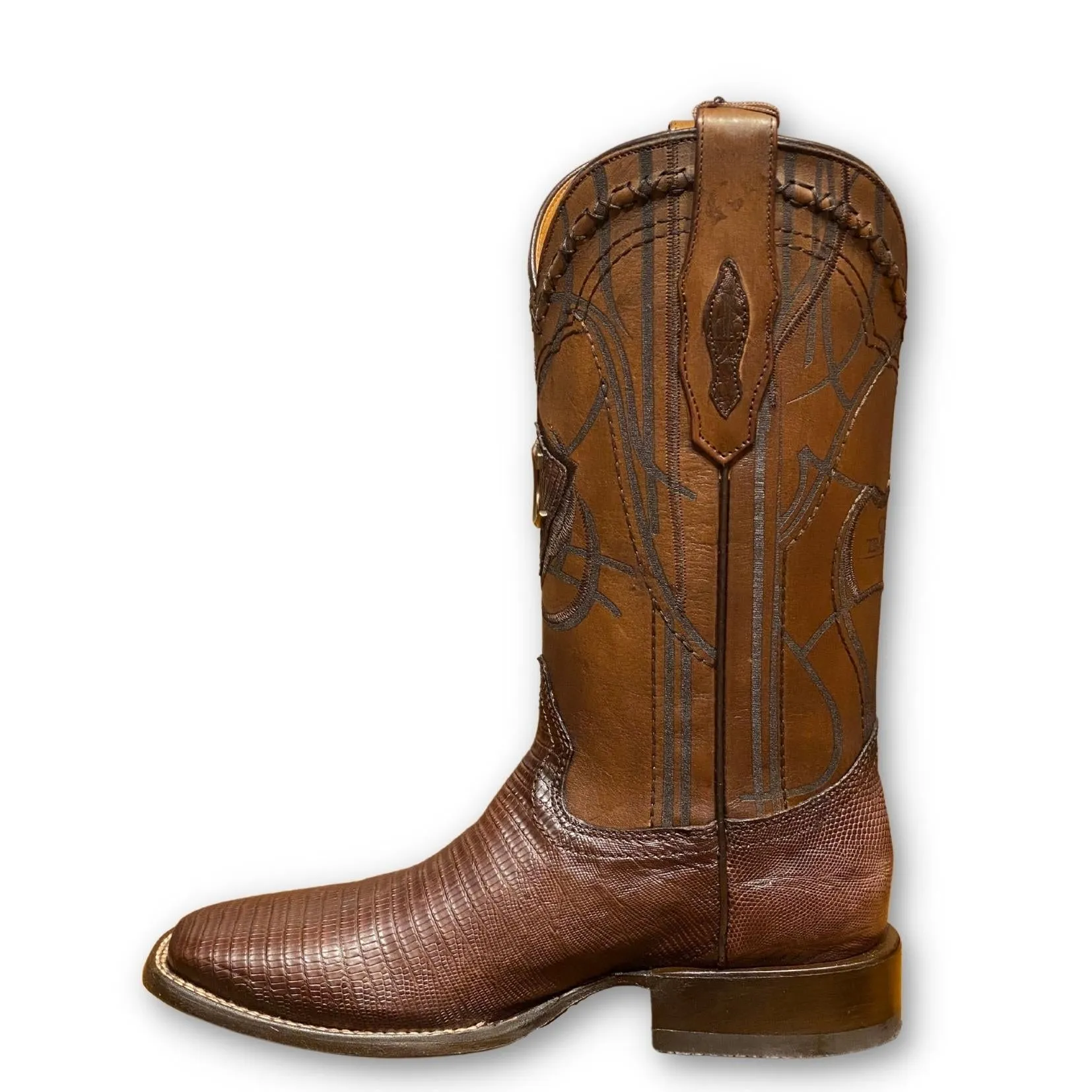 3Z1OLT - Cuadra brown dress cowboy rodeo lizard leather boots for men