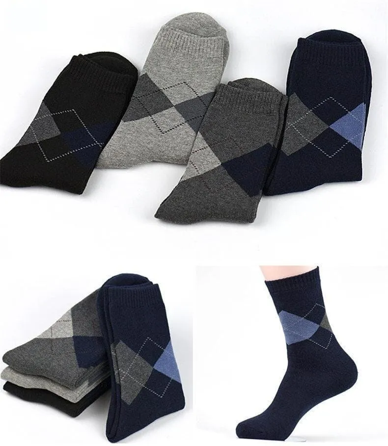 4pairs Winter Thick Warm Terry Classic Casual Thermal Socks for Men