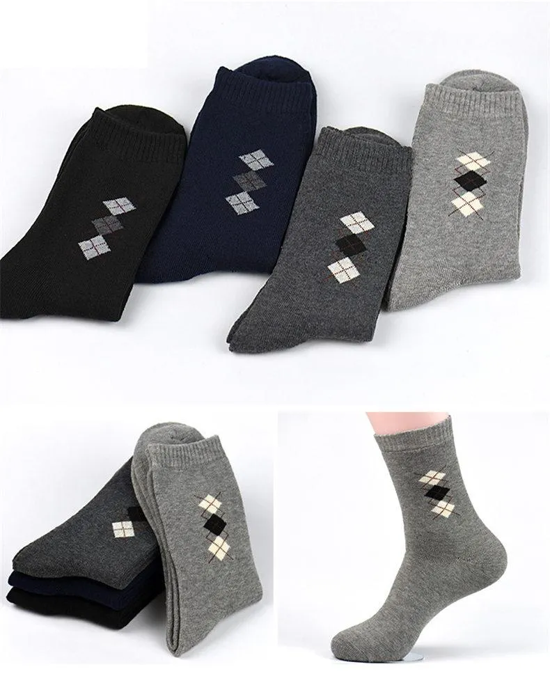 4pairs Winter Thick Warm Terry Classic Casual Thermal Socks for Men