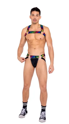 6159 - Men���s Pride Jock Strap with LOVE Elastic Logo