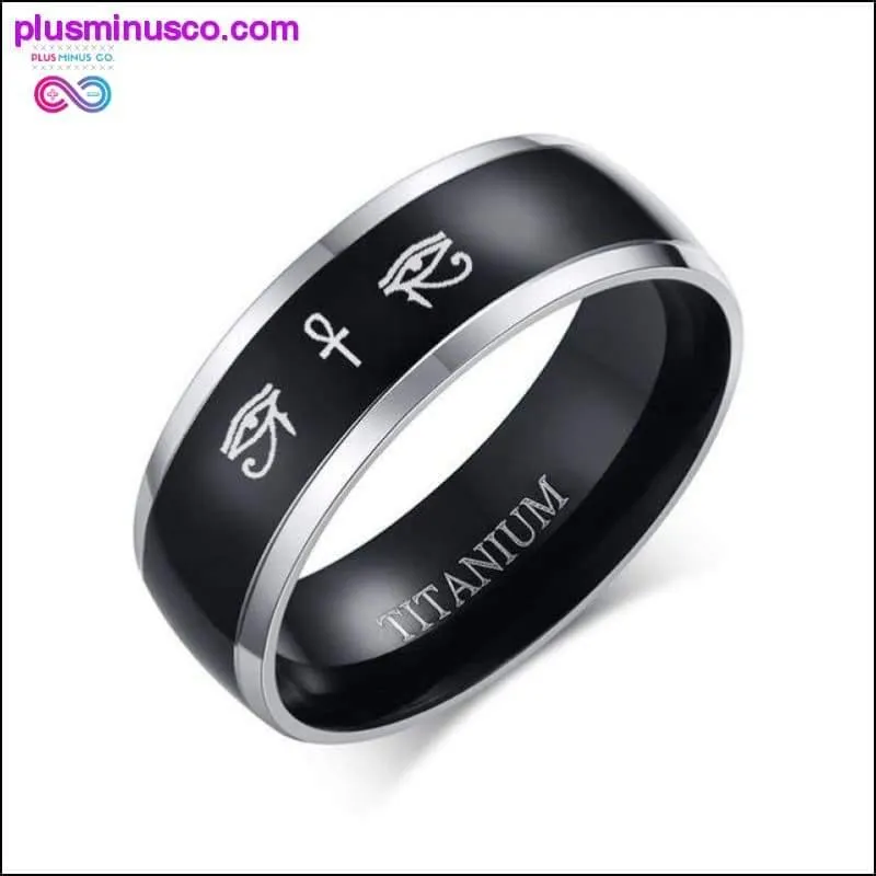 8mm Men Black Titanium Casual Light Nordic Ring