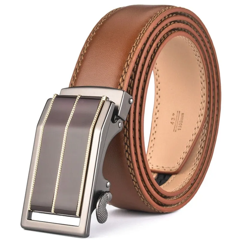 Automatic Buckle Brown Belt Men Brand Designer Mens Belts