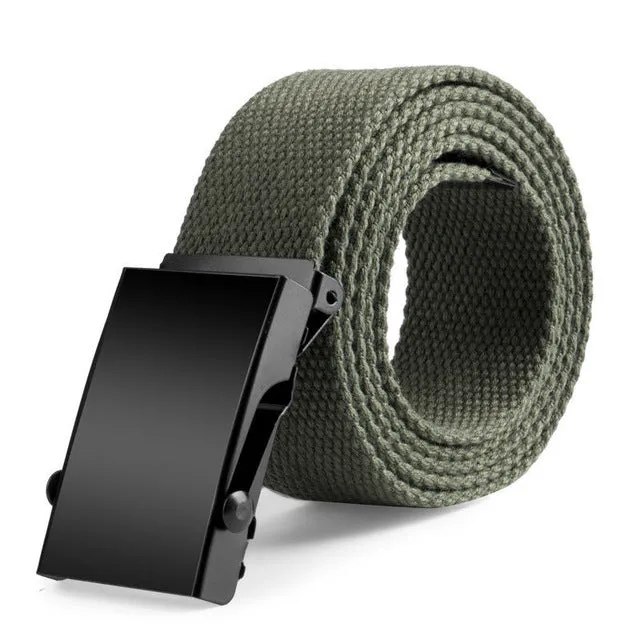 Automatic Buckle Long Canvas Belt for Men