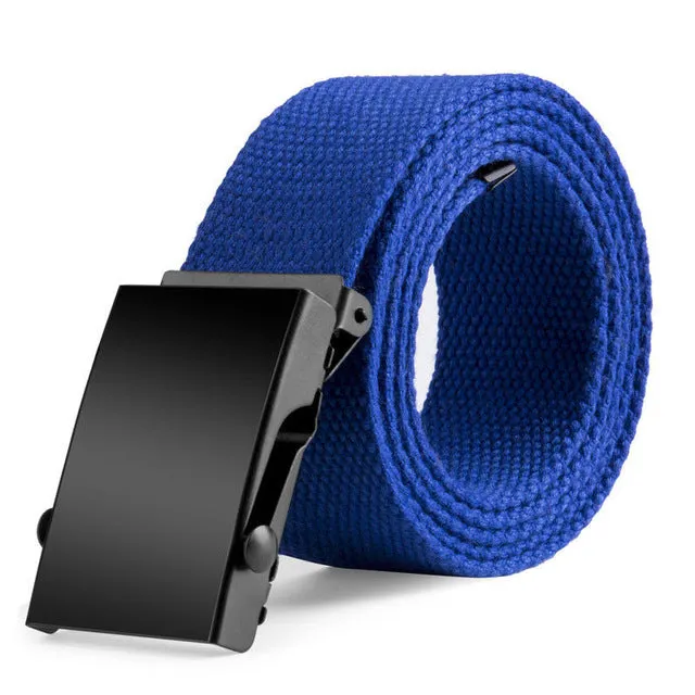 Automatic Buckle Long Canvas Belt for Men