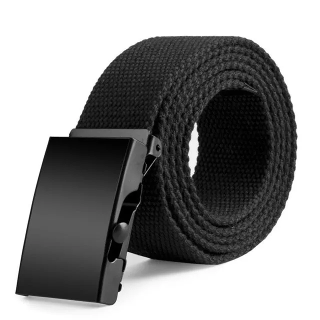 Automatic Buckle Long Canvas Belt for Men