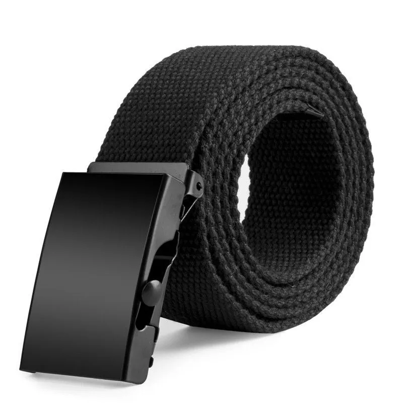 Automatic Buckle Long Canvas Belt for Men