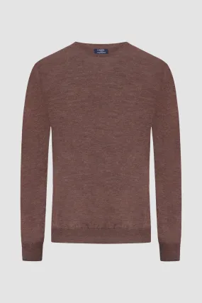 Barba Napoli Brown Round Neck Paricollo Sweater