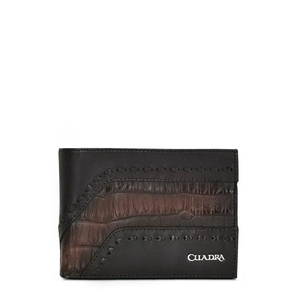 BC009FP - Cuadra chocolate classic exotic/fuscus bifold wallet for men.