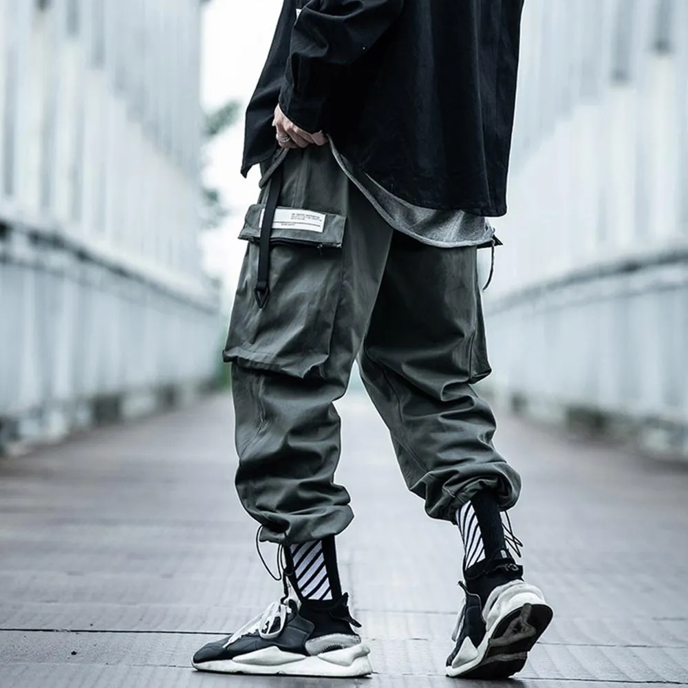 Big Pockets Male Harem Cargo Pants Harajuku Streetwear Sweatpants Hip Hop Casual Joggers Men Trousers Oversized