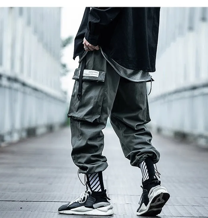 Big Pockets Male Harem Cargo Pants Harajuku Streetwear Sweatpants Hip Hop Casual Joggers Men Trousers Oversized