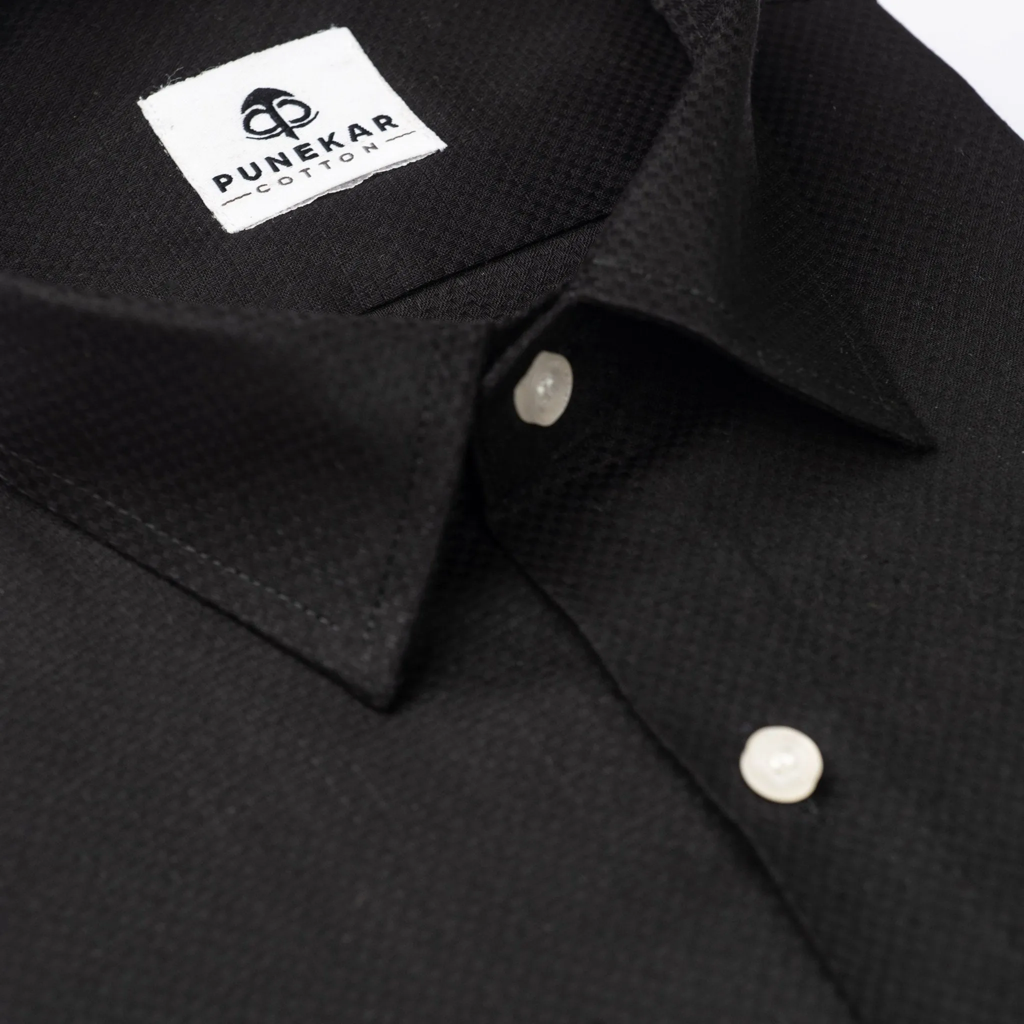 Black Color Dobby Cotton Shirt For Men