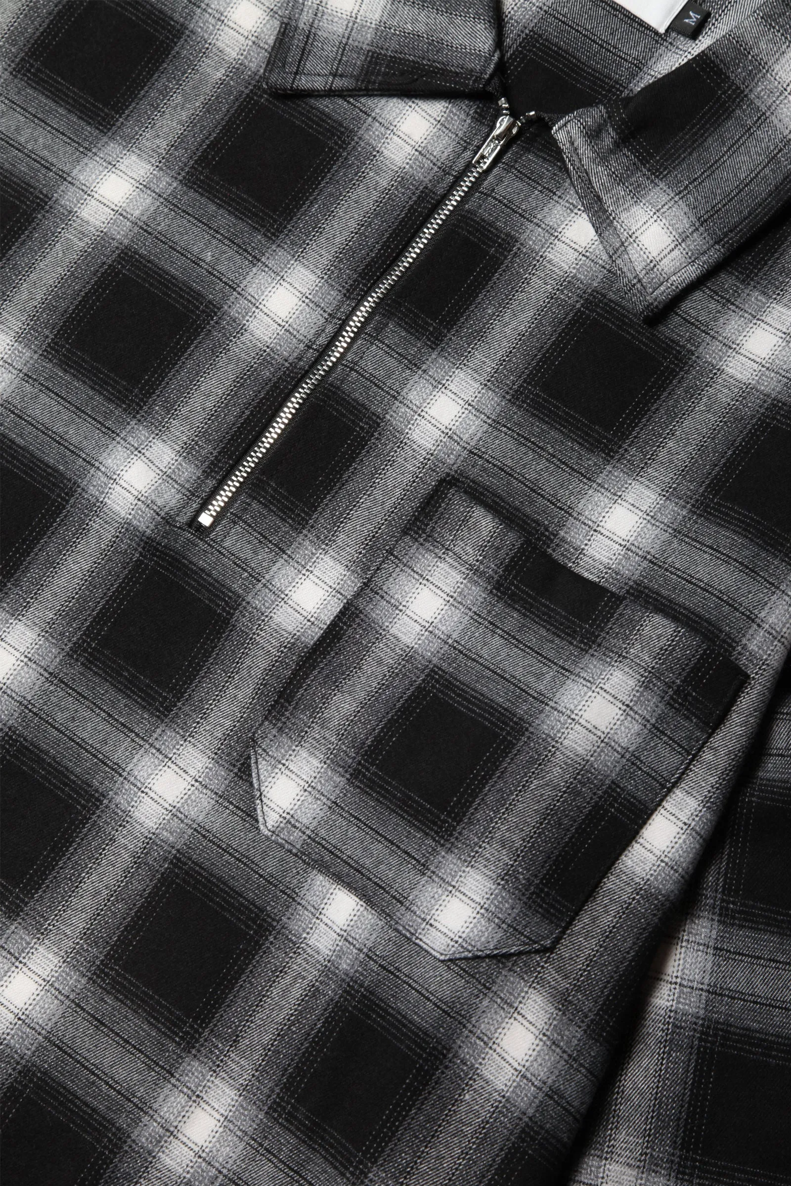 Blacksmith - Shadow Plaid Quarter Zip - Black/White