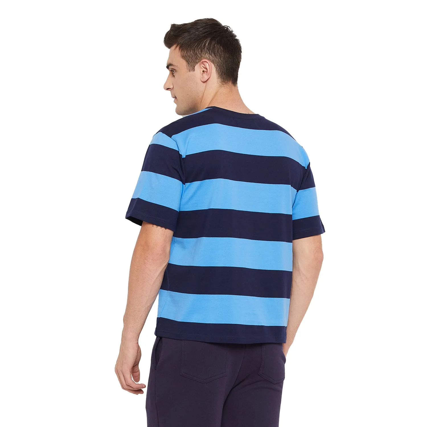 BLUE STRIPES OVERSIZED TEE