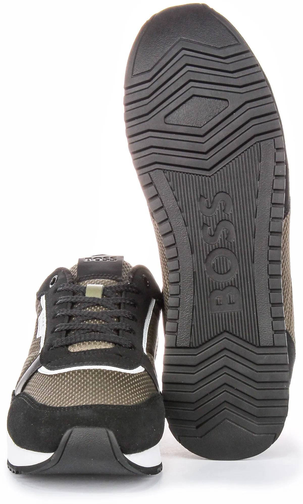 Boss Kai Runner Mesh In Black Green For Men