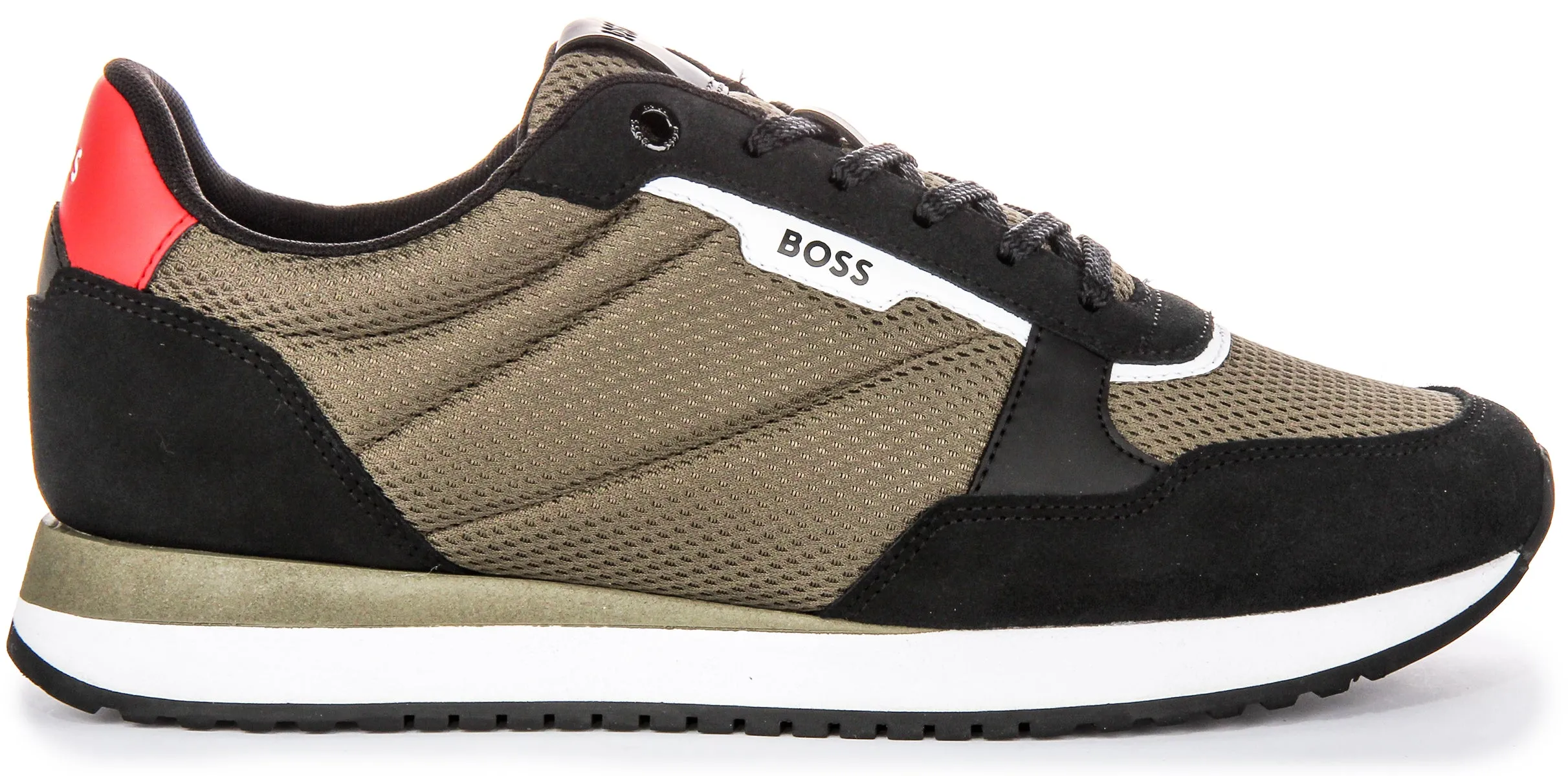 Boss Kai Runner Mesh In Black Green For Men