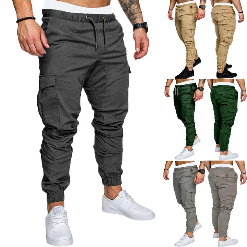 Casual Joggers Pants Sweatpants Multi-pocket Trousers