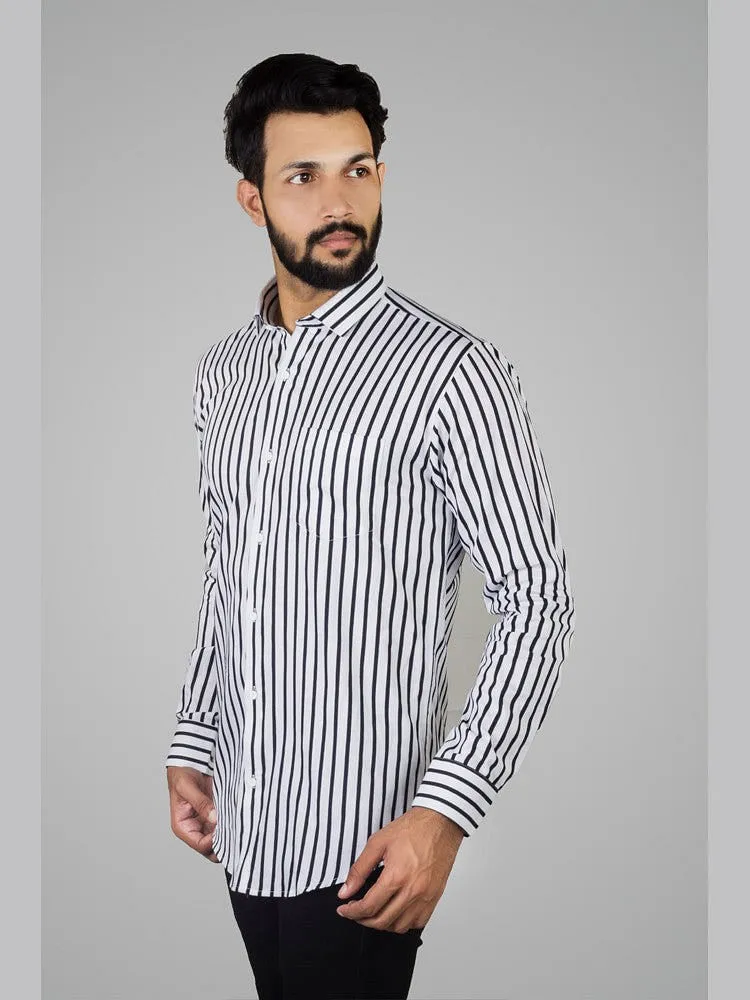 Casual Shirts for Men - Men Awning Stripes Corduroy Shirt