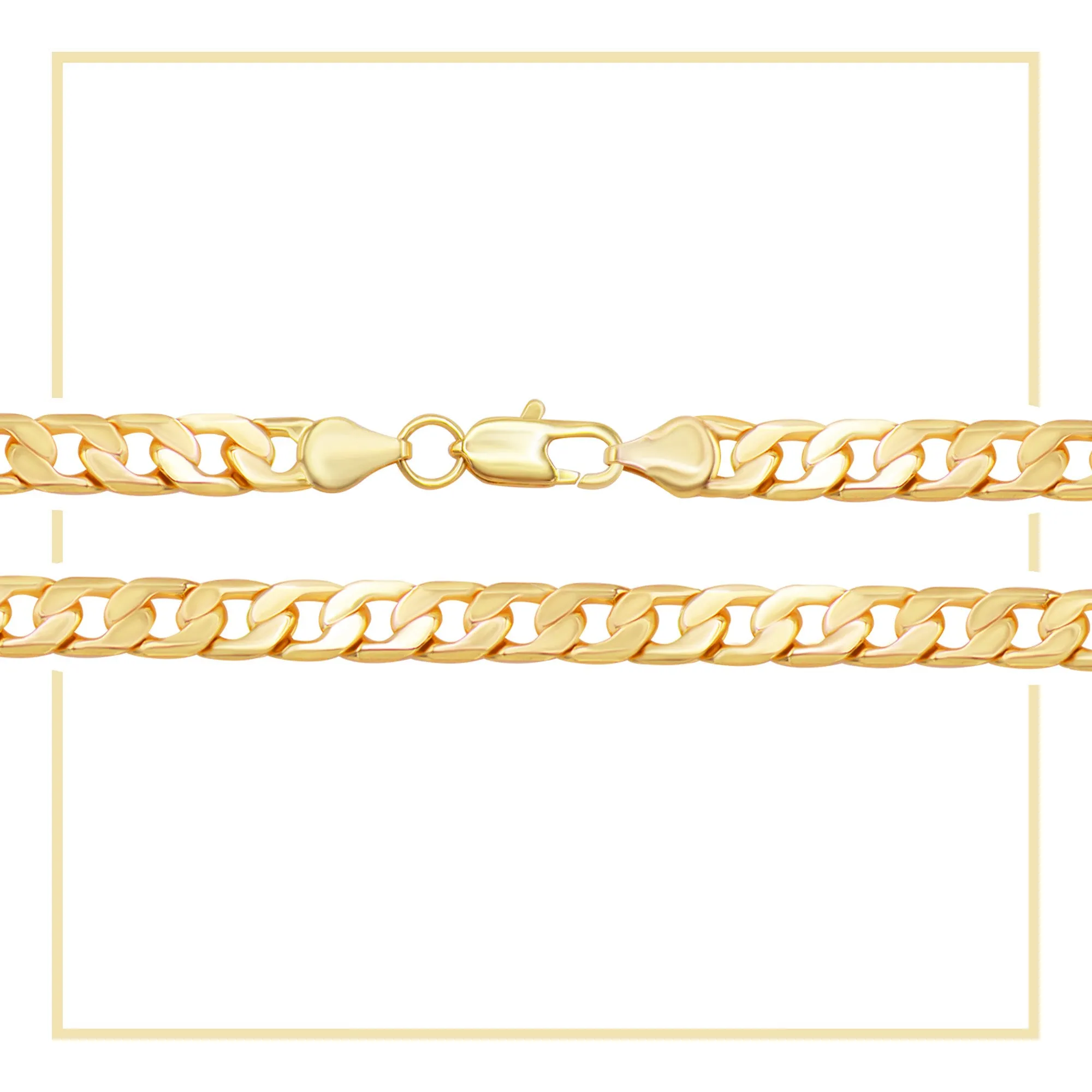 Cuban Link Chain 14K Gold Filled Necklace 24" Lobster Claw Clasp Jewelry Gift for Men 6 mm 8 mm