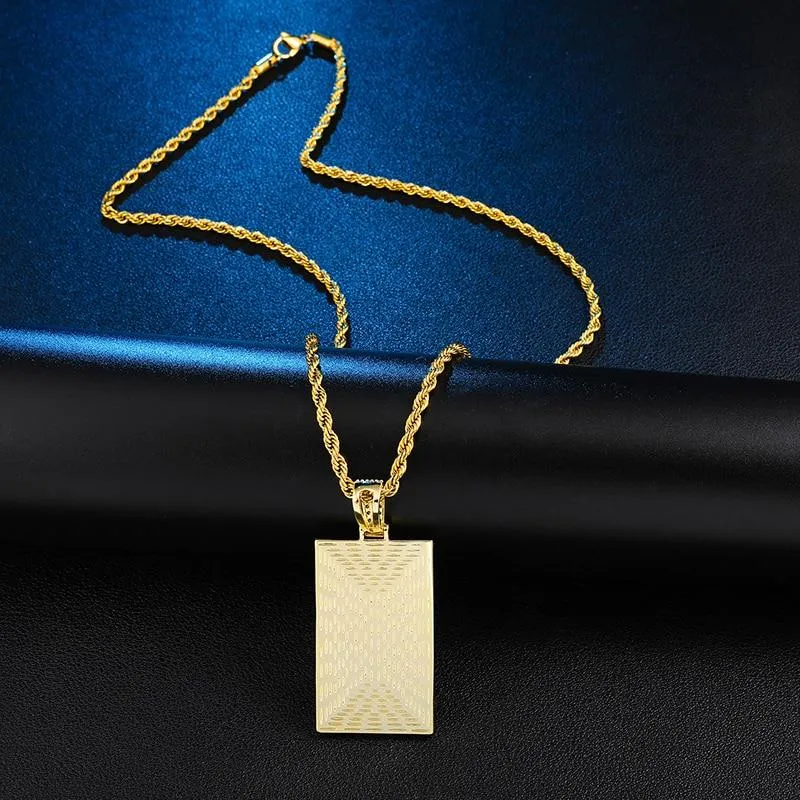 Custom Picture Necklace-Square Pendant Necklace- Personalized Necklace For Men