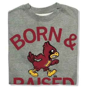 Cyclones Born & Raised Vintage Grey Crew Sweatshirt