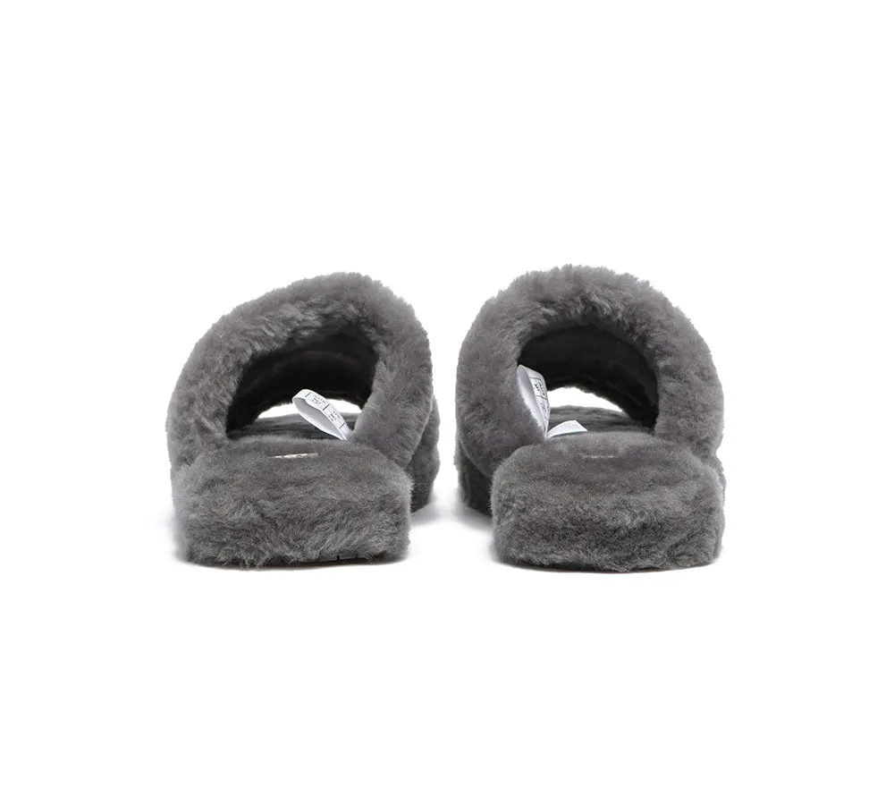 Double Strap Fluffy Slides Women Jessica