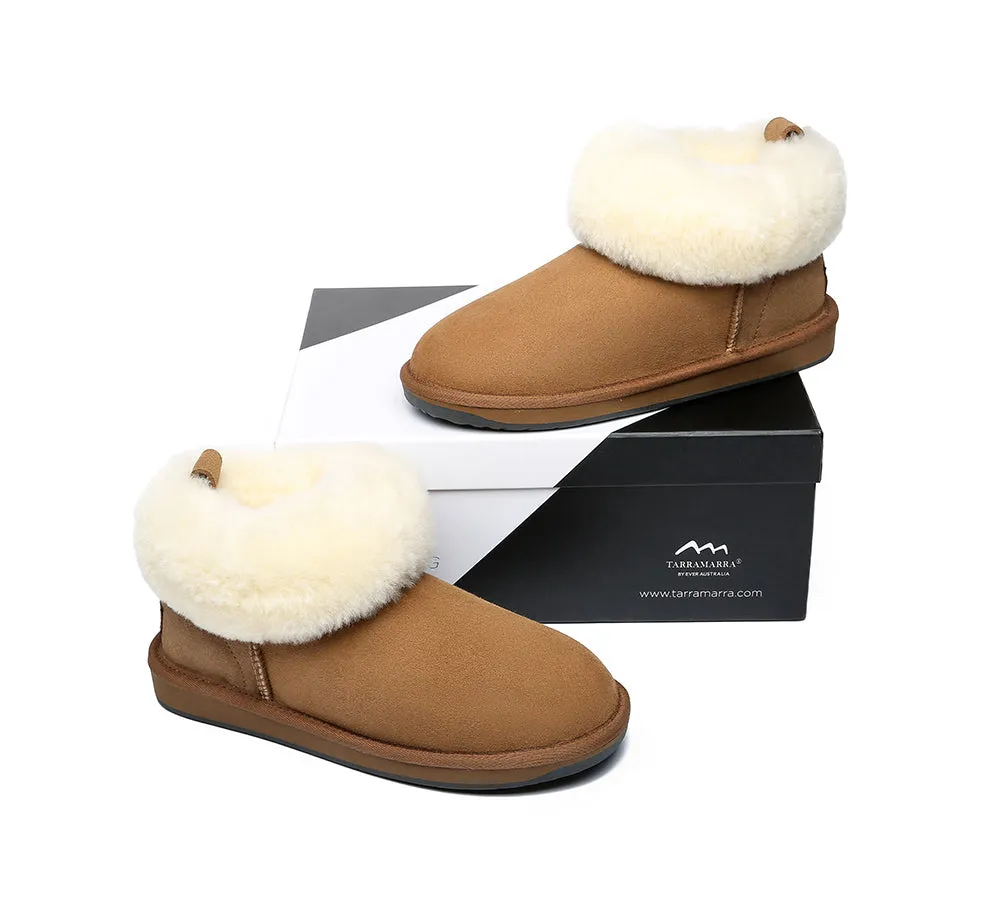 Emmy Women Sheepskin Slippers Fluffy Collar