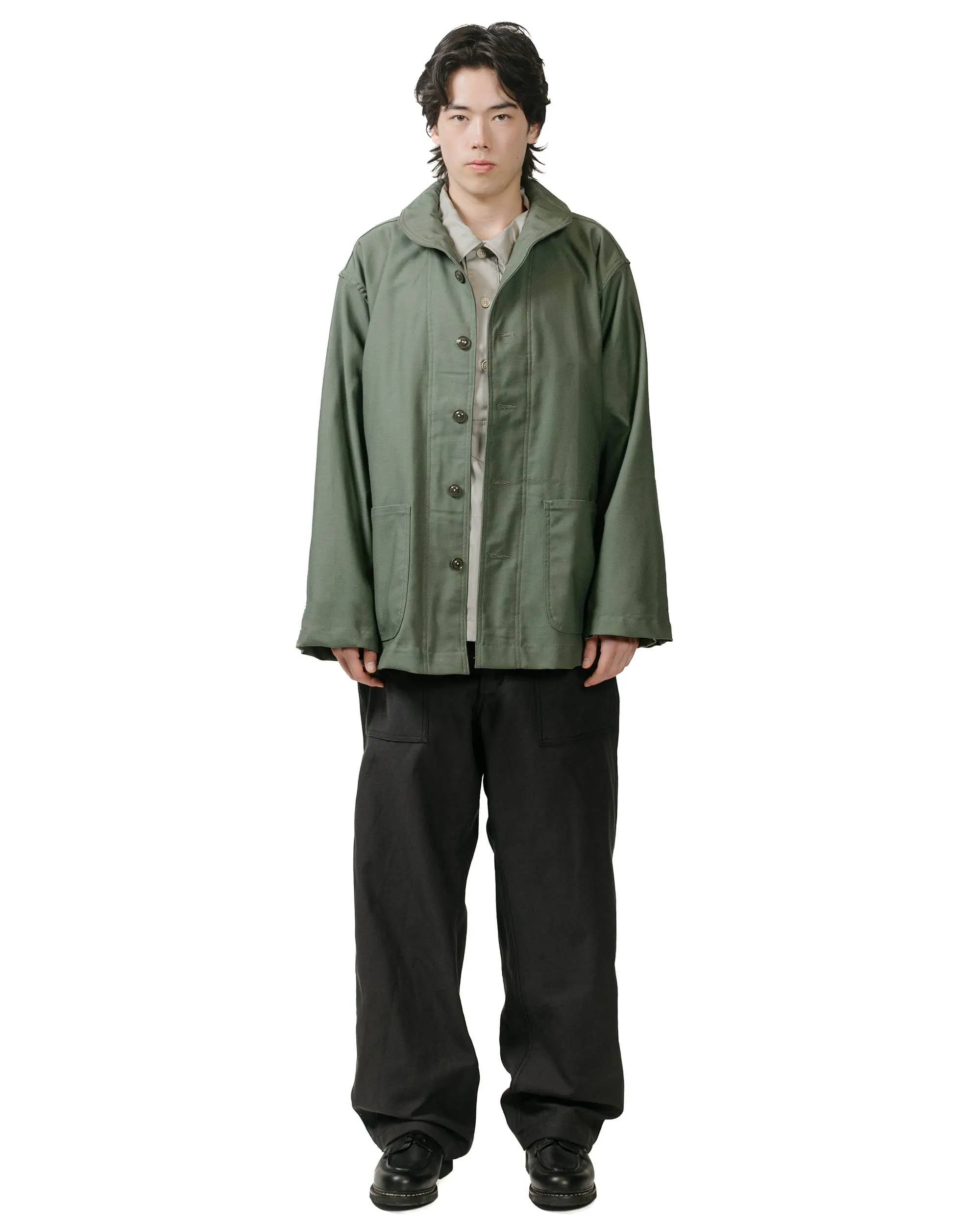 Engineered Garments Workaday Army Pop Over Shirt Light Grey Superfine Poplin